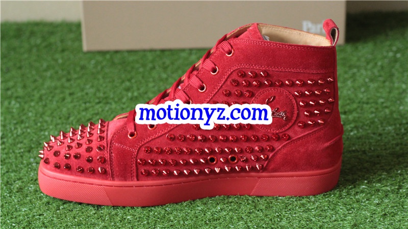 Super High End Christian Louboutin Flat Sneaker High Top Red(With Receipt)